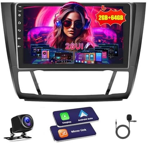 Inefala 2G+64G Autoradio Android 15 para BMW 1 Series E81 E87 2008-2012