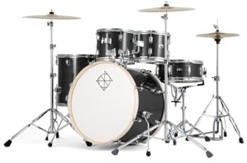 Dixon Schlagzeugset Spark 5pc Complete Set inkl. Silent Set, mit kompletter Hardware und Hocker, schwarz PODSP520C1MBK