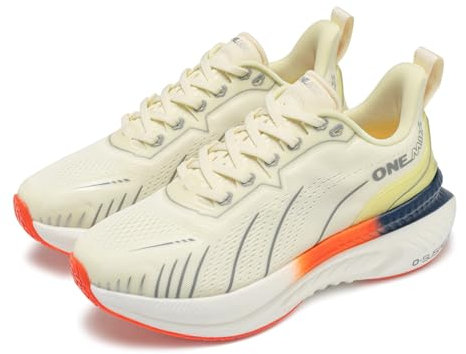 ONEMIX Zapatillas de correr con amortiguación de espuma espacial para hombre, comodidad suave para maratones y jogging urbano, beige, 40 EU