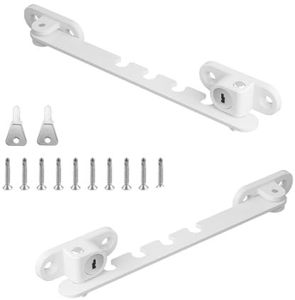 HASLED Limiteur Ouverture Fenetre(16CM) - 2 Pièces Bloque Fenêtre avec Clé - Entrebâilleur 5 Positions pour PVC et Aluminium - Entrebâilleur de Fenêtre Protection Enfant et Animal sans Percage