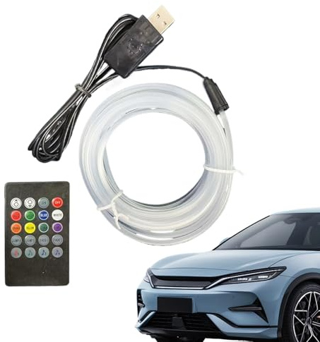 Auto LED Innenbeleuchtung, USB Ambientebeleuchtung Atmosphäre Licht, 300 cm Auto Zubehör LED-Leisten Mit Fernbedienung & 7 Farben, Für Armaturenbrett Wohnung Partys
