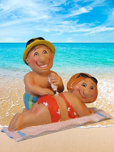 Pommerntraum ® | Maritime Dekorationsfiguren Rubensfiguren Sammlerfiguren Strandurlauber Urlauber Rentner-Paar (KAETHE + Kalle)