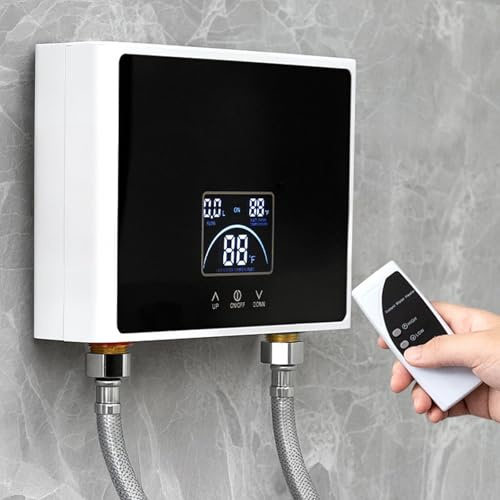 5500W Electric Water Heater - Instant Electric Water Heater with Touch & Remote Control, Mini Constant Thermostatic Heating Water Heater, for Kitchen Bathroom