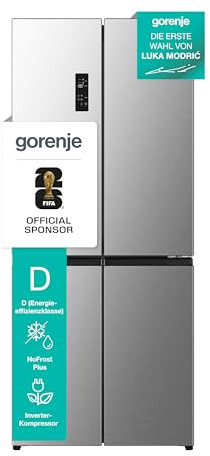 Gorenje NRM819D61X Cross Door, 460L, CrispZone mit Feuchteregler, Frischbox mit Multifunktion, Eisbox, Fastfreeze, NoFrost, Inverter-Kompressor,BxHxT: 79,4×190×65 cm, Edelstahl