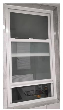 GLFNB Metallhausfenster, vertikales Scheibenfenster, flächenbündig montierte Fenster aus gehärtetem Glas für den Austausch von Badezimmern im Innenbereich und Kellern, individuelle Größe (90 x 120