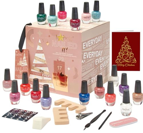 24 Days of Nail Care Advent Calendar 2025 – Beauty Gift Set with 18 Nail Polishes, Tools & Accessories - Christmas Gifts for Women, Advent Calendar for Women, Pamper Gift Set