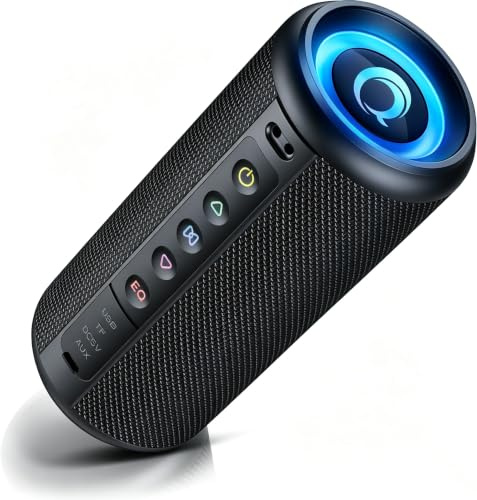 dotn Boîte à musique étanche IPX7 Bluetooth 5.4 avec haut-parleur stéréo pour la douche, haut-parleur Bluetooth, microphone intégré