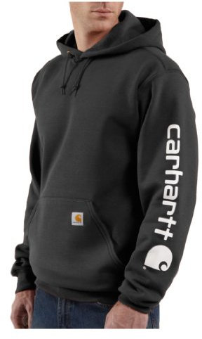 Carhartt Herren Sleeve Logo Hooded Sweatshirt Kapuzenpullover, Schwarz, S
