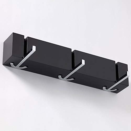 pieperconcept Ancora TRE Wandgarderobe, schwarz matt lackiert 8104 Gußteile verchromt Union