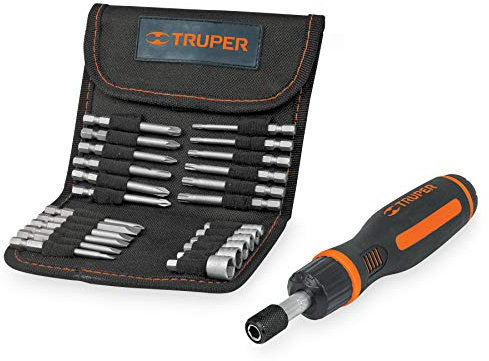 Truper - Juego de destornilladores de trinquete con 18 puntas y 6 enchufes - 26 piezas