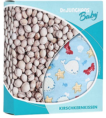 Kirschkernkissen 10x10 cm Baby Weiß/Blau Kariert