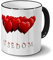 Städtetasse Usedom - Design Herzballons - Stadt-Tasse, City-Mug - Becher Schwarz