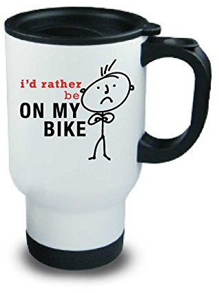 60 Second Makeover Limited Mens I'd Rather Be On My Bike Metal Travel Mug Cycling Cyclist Fathers Day Friend Gift Cup