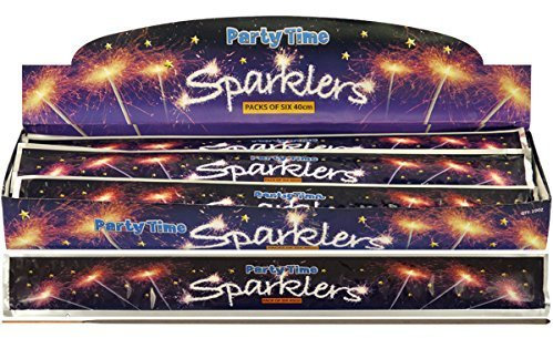 2 x 40cm Hand Held Sparklers (6 Pack) Party Time - Ideal for Bon Fire Night = Total of 12 Sparklers