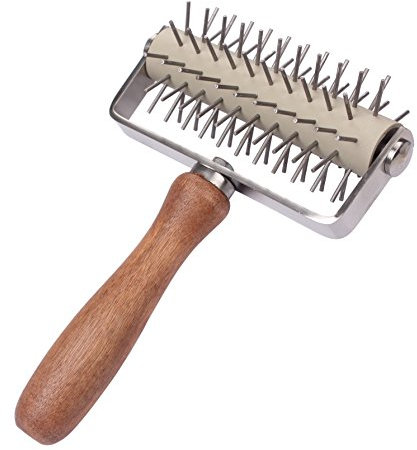 Handgriff-Roller Docker-Edelstahl-Pizzateig docker für selbst gemachte Pizza-Kuchen-Torten-Brot-Gebäck-Backen-Werkzeug