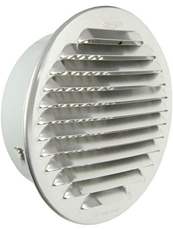 La Ventilazione GTAP125R Griglia Tonda da Incasso, con imbocco in plastica Diametro 115 mm, Alluminio, ø 150 mm