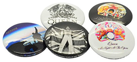 Queen Mix Unisexe Lot de Badges multicolore, Métal,