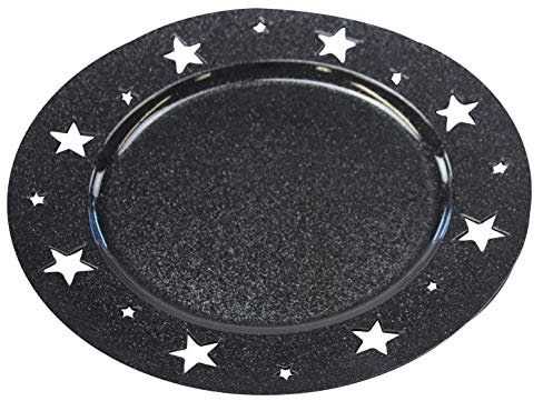 Platzteller Deko Ø 33 cm mit Sternen - SCHWARZ