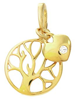 NKlaus Arbre de vie Ø 10mm Pendentif 333 or 8 carats or jaune coeur arbre de vie 9259