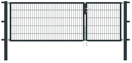Alberts 646974 Doppeltor Flexo mit Zubehör | verschiedene Breiten und Höhen | anthrazit | Breite 100 + 200 cm | Höhe 100 cm