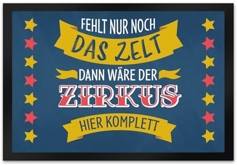 speecheese Fehlt nur noch das Zelt dann wäre der Zirkus Hier komplett Fußmatte mit Buntem Zirkusdesign