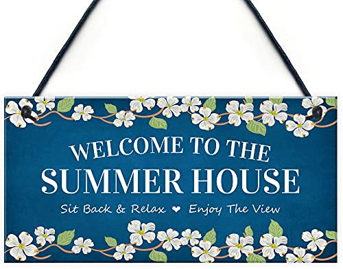 Welcome Signs For Summerhouse Hanging Wall Garden Plaque New Home Gift