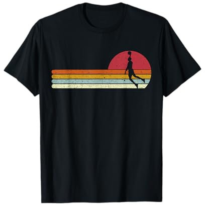 Basketball Sonnenuntergang Sunset Vintage Retro Distressed T-Shirt