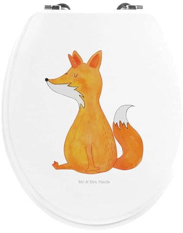 Mr. & Mrs. Panda Motiv WC Sitz Einhorn Fuchs - Geschenk, Fuchshorn, Toilette, Toilettendeckel, Klobrille, Klodeckel, Einhorn Deko, Unicorns,