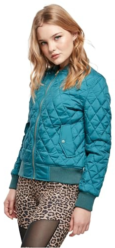 Urban Classics Women's Ladies Diamond Quilt Nylon Jacket Jacke, Jasper, XS