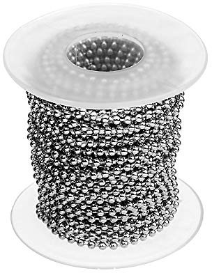 SagaSave 2,5 mm Lange Kugelkette Edelstahl, 10 Meter Halskette Kugel Korn Link Kette Kugelketten für Handwerksschmuckherstellung