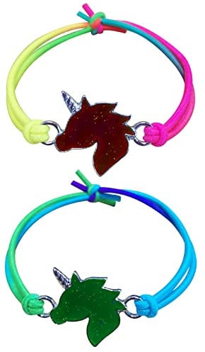 BOYATONG Einschulung Geschenk Stimmungsarmband Mädchen mit Einhorn, 2 Stk Regenbogenfarben Einhorn Armband, Schulkind 2025 Mädchen Füllung Schultüte, Einschulungsgeschenk