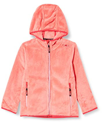 CMP - Giacca in pile Highloft da bambini con cappuccio fisso, Flamingo, 140