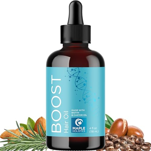 Rosemary Hair Oil for Dry Damaged Hair - Vegan Rosemary and Castor Oil Hair Oil for Dry Hair & Scalp with Thickening Botanical Oils & Extracts for Women and Men with Frizzy Thin or Weak Hair (118mL)