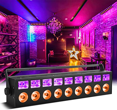 LED Strahler Wallwasher Partylicht RGBW UV 63W LED Bar Streifen dmx Lichteffekte Lightbar für Weihnachten Halloween DJ Disco Hochzeiten Bühnenlichter TV Hintergrundbeleuchtung (1pcs UV+RGBW)