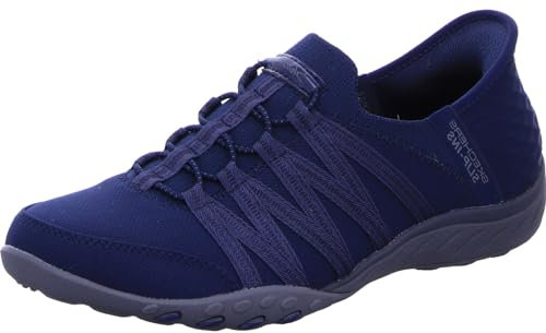 Skechers Damen Breathe Easy-Roll with Me Sneaker, Navy Ripstop/Knit, 35 EU