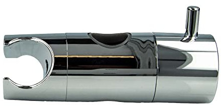 tecuro Design Brausehalter Ø 20 mm Kunststoff verchromt – Einstellbarer Wandstangenhalter mit Gleitschutzring für Handbrause