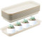 MUKCHAP 8 PCS Plastic Rectangular Plant Drip Tray, 37 x 14 x 3cm Beige Planter Tray, Window Box Flower Pot Saucers for Indoor and Outdoor