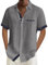 Saingace Chemise Homme à Carreaux Manche Courte Coton Lin avec Poche Poitrine Chemise Décontractée Classique Chemisette Homme Lin Chemise Bouton Homme Blouse #1103