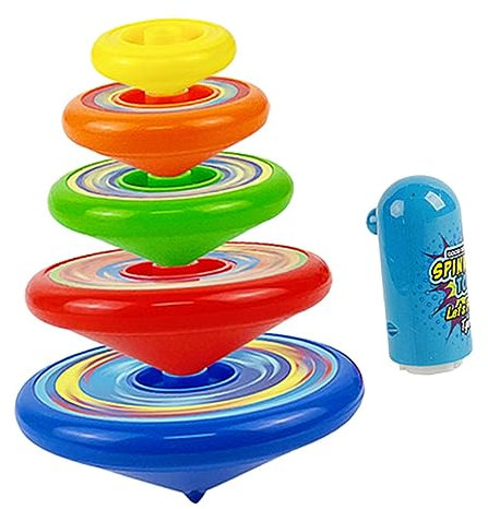 HOMSFOU 1 Satz Oben Gestapelt Feinmotorikspielzeug Helikopter-ballspielzeug Freisprech-UFO Kinder Stapeln Kreisel Stapelplatten Für Kinder Familienspiele Plastik Kleinkind Flug