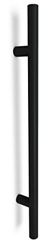 oppali Noir Acier Inoxydable 304 Matériau de haute qualité Poignée de porte d'entrée | Diamètre de la poignée 25mm | Rond T-Bar | 30cm Longueur Totale