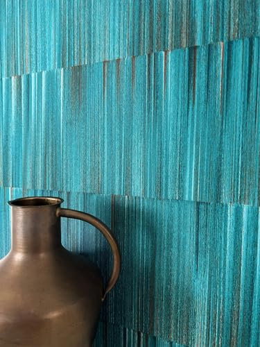 NEWROOM Papier peint Bleu Modèle Intissé - Moderne Turquoise Marron Ligne Parcours Géométrique
