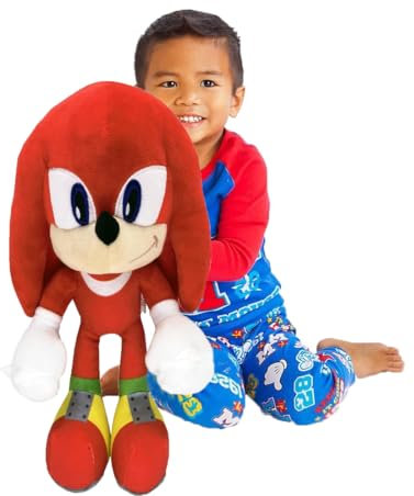 GIMSS Sonic The Hedgehog XXL Peluche Sonic, Tails, Knuckles Softtoy Plush Selezione 30-120 cm licenza originale (Knuckles The Echidna 70cm)