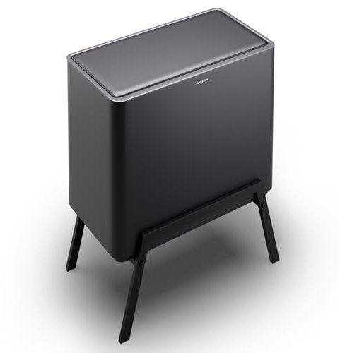 KLARSTEIN Cestino Rifiuti Cucina, Cestino Differenziata 2 Scomparti, Cestino dei Rifiuti Esterno e Interno in Metallo, Cestino Porta Rifiuti di Design da 40 Litri, Cestino Rifiuti Esterno e Ufficio