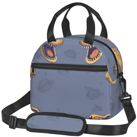 Lunchtasche, isolierte Lunchbox mit Schultergurt, eine Gruppe von Tyrannosaurus Rex-Lunchbox für Damen und Herren, auslaufsicher, tragbar, Kühltasche, leicht, wiederverwendbar, Behältertasche für