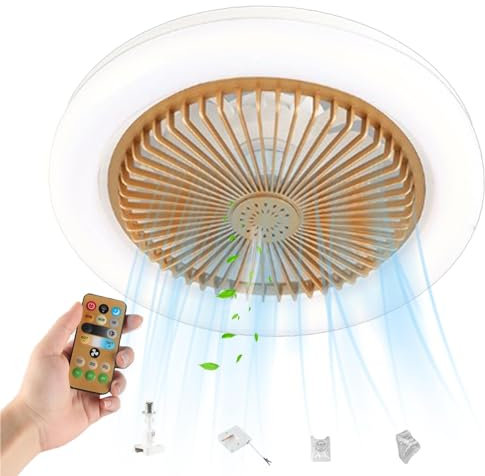 Ventilateurs de plafond avec lumières et télécommande, ventilateur de plafond LED avec lumières | Plafonnier 30W avec ventilateur et télécommande, éclairage LED intelligent à intensité variable