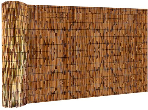 KOIUEYW Clôture en roseau en bambou, brise-vue décoratif en bambou pour terrasse, clôture décorative pour jardin, cour, 0,9 x 2 m