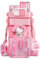 ISABELLA MOON Water Bottle Reusable Kids 520ml PP with Two Lids Leak Proof with straw Lid BPA Free Drinking bottle (Pink Cat)