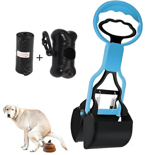katmerio Pelle à déjections canines portable - 28 cm - Avec distributeur de sacs poubelle - Pour pelouse, herbe et gravier