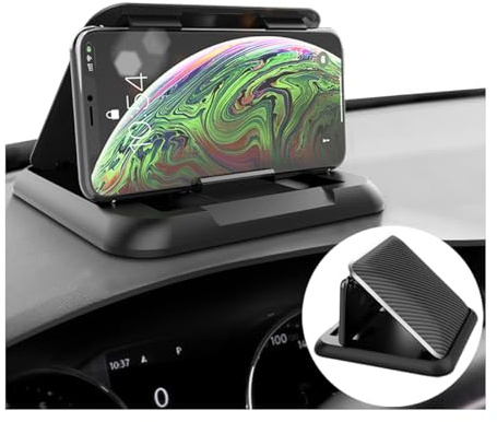 JNNJ Supporto Per Smartphone Cruscotto Auto, Tappetino Antiscivolo Il Supporto Telefono Auto, Supporto Multifunzionale Telefoni Cellulari Sul Cruscotto Console Centrale Tappetino Antiscivolo(Nero)