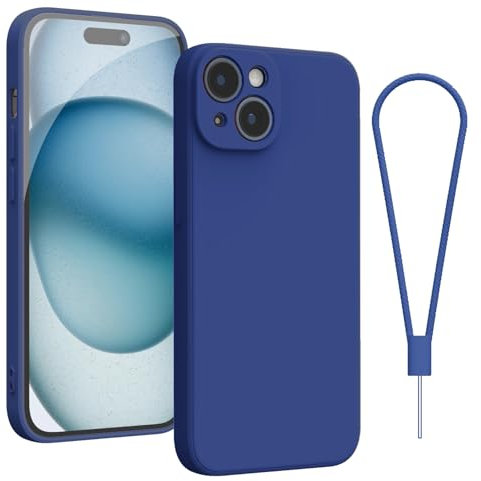 Andwing For iPhone 15 Plus Case,Silicone Case Soft Ultra For iPhone 15 Plus Phone Case Slim Protective Shockproof Cover Scratch-Resistant Microfiber Lining, 6.1 Klein blue